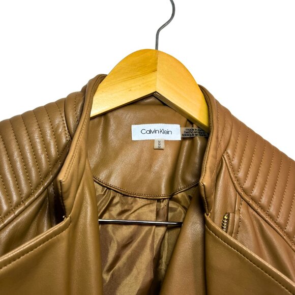 Calvin Klein Faux-Leather Moto Jacket - Picture 3 of 6